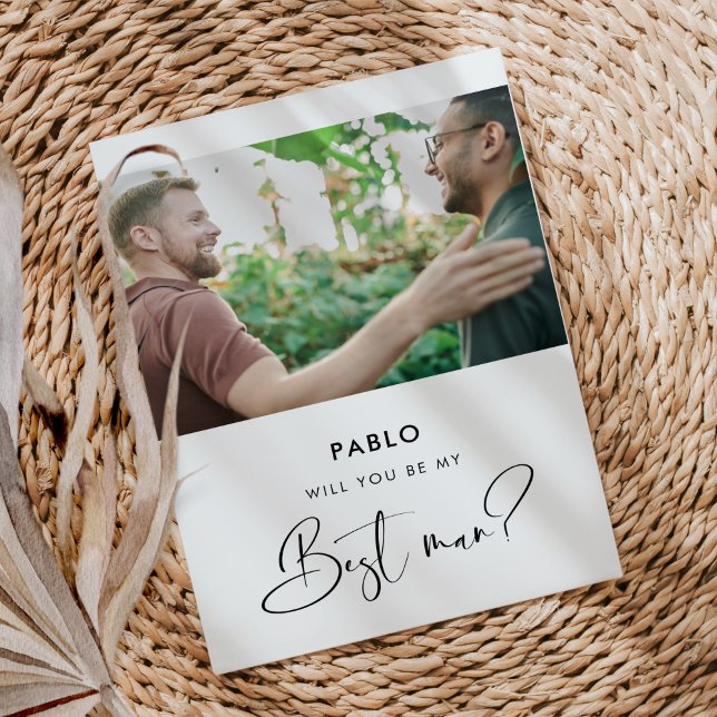 Carte photo élégante moderne pour témoin (Créateur téléchargé)