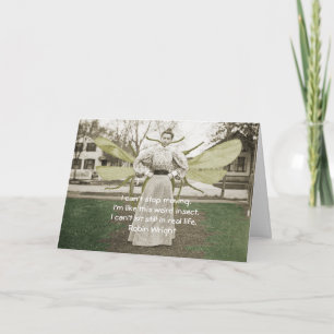 Carte Photo et citation d'une femme d'insectes Fidgety d