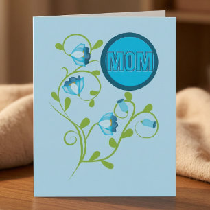 Carte photo et fleur de la fête des mères sur vign
