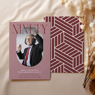 Carte photo et signature ovale moderne pour 90e an