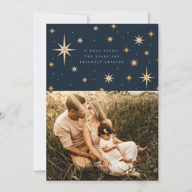 Carte Photo Étoiles Célestes Ô Nuit Sainte (Devant)