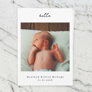 Carte photo Faire-part bébé minimal