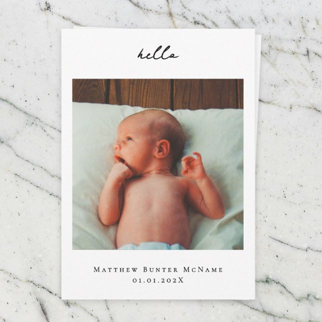 Carte photo Faire-part bébé minimal (Créateur téléchargé)