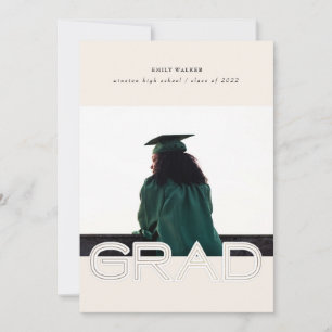 carte photo faire-part de graduation de script gra