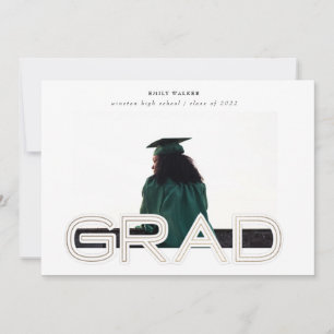 carte photo faire-part de graduation de script gra