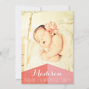 Carte photo Faire-part de naissance Aztec Baby Gir