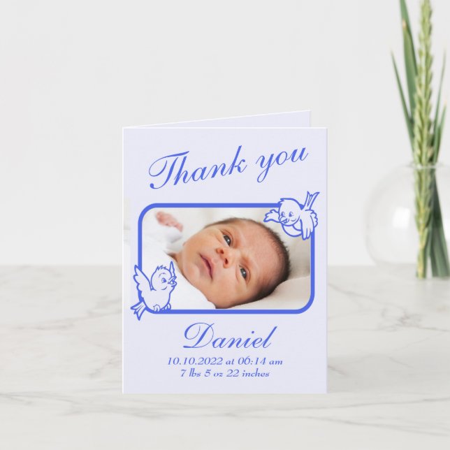carte photo Faire-part de naissance Merci (Devant)