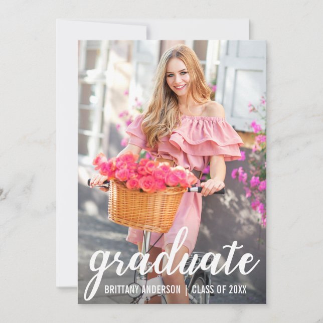 Carte photo Faire-part moderne de graduation (Devant)