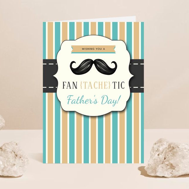 Carte Photo Fête des pères de moustache tendance (Fan-Ta (Créateur téléchargé)