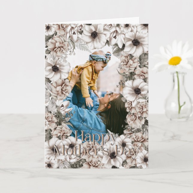 Carte Photo Fleur Blanche Fête des Mères (Petite plante)