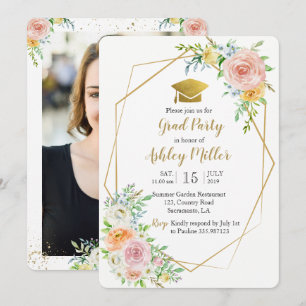 Carte photo floral aquarelle