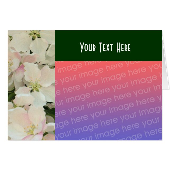 Carte photo floral aux fleurs blanches (Devant horizontal)