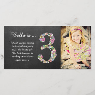 Carte photo floral de Merci de 3ème anniversaire