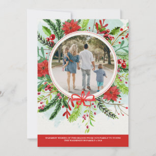 Carte photo floral de Noël