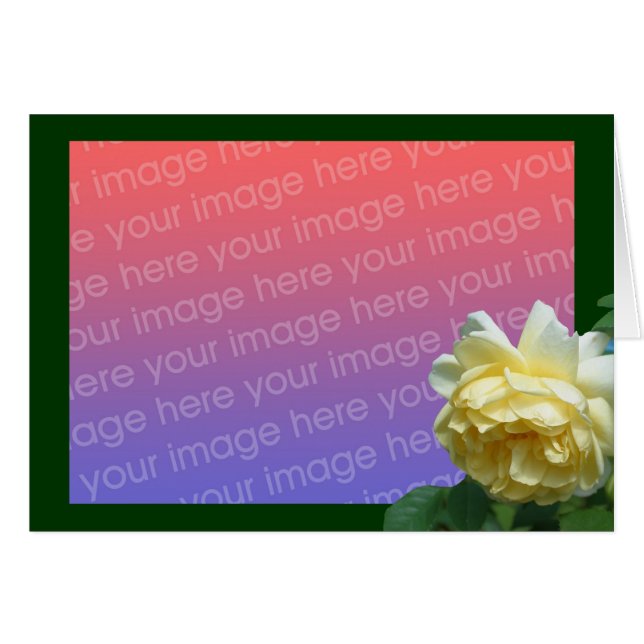 Carte photo floral rose jaune (Devant horizontal)