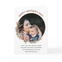 Carte photo florale pour la fête des mères pour fi
