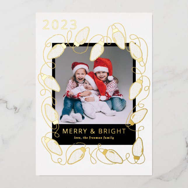 Carte photo Foil Christmas Lights (Recto)