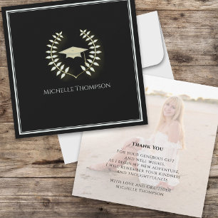 Carte Photo Gold et Black Graduation