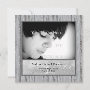 Carte photo Gris Look Grunge Invitation