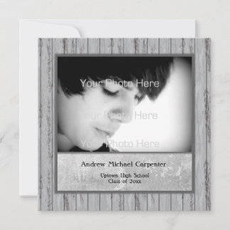 Carte photo Gris Look Grunge Invitation