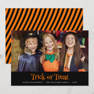 Carte Photo Halloween Ou Trick Moderne