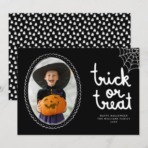 Carte Photo Halloween Trick Ou Treat Halloween Dessinée