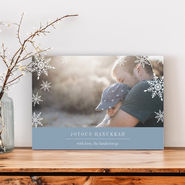 Carte photo Hanoukka moderne Wish | Message modifi (Créateur téléchargé)