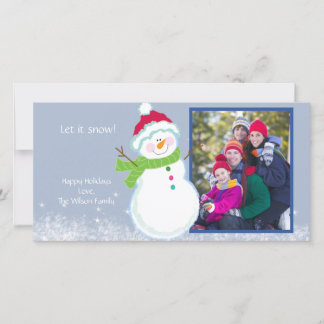 Carte photo Happy Snowman Holiday hiver