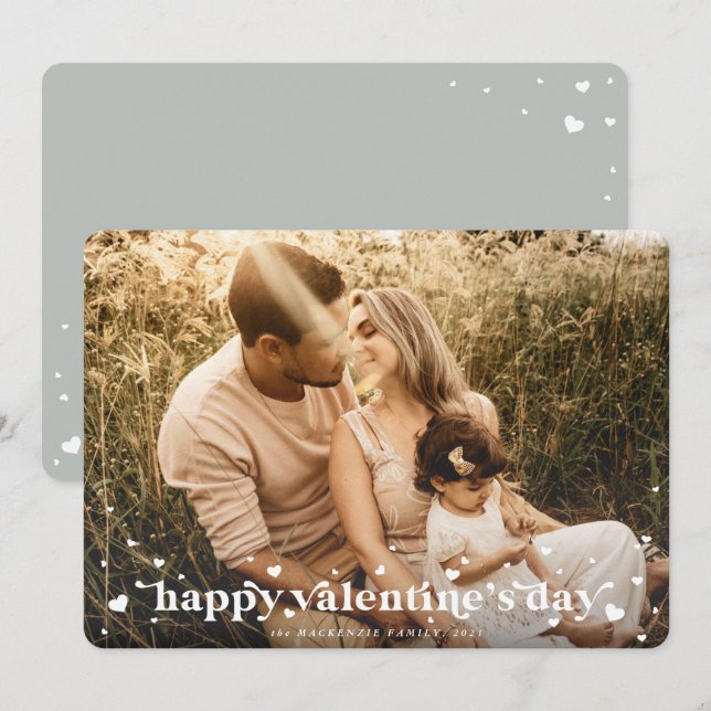 Carte photo Heureuse Sainte-Valentin des Coeurs ré (Devant / Derrière)