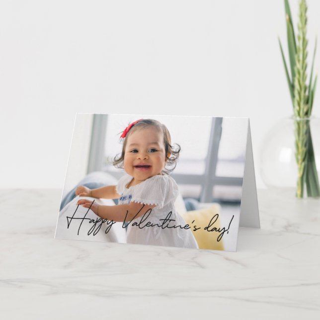 Carte Photo Heureuse Sainte-Valentin mignonne personnali (Devant)