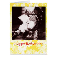 Carte photo heureux de cru de retraite