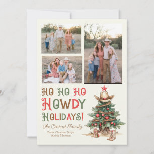 Carte photo Ho Ho Howdy Christmas
