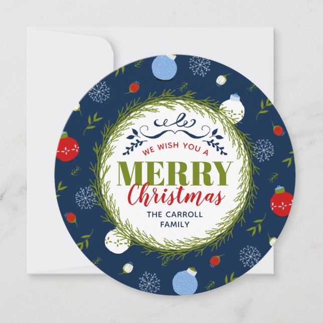 Carte photo Holiday Whimy Round Christmas (Devant)