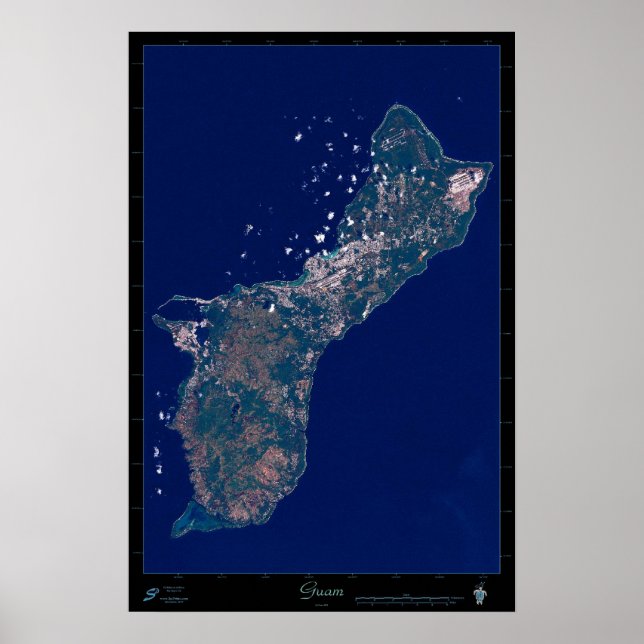 carte photo imprimée poster satellite de Guam (Devant)