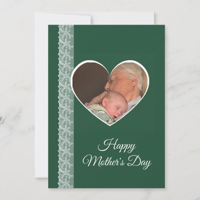 Carte Photo inside Heart image with lace border (Devant)