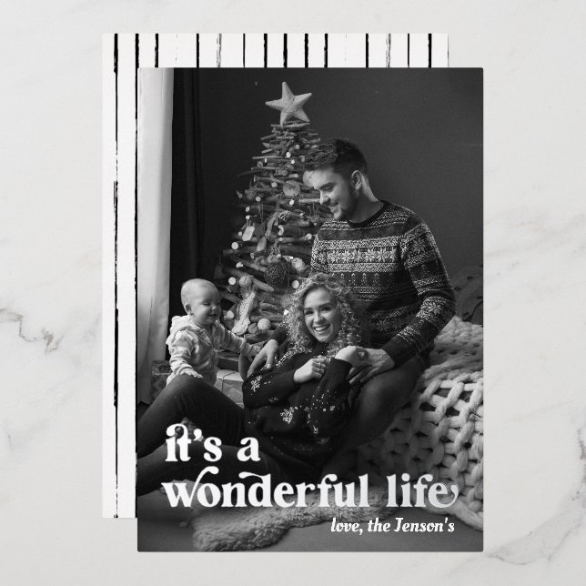 Carte photo It's A Wonderful Life en feuille d'or (Recto/Verso)