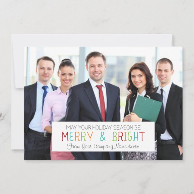 Carte photo Joyeuse et brillante de Noël Affaires (Devant)