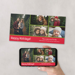 Carte photo : Joyeuses fêtes avec 5 photo collage