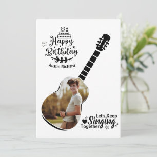 Carte photo Joyeux Anniversaire Continuons à chant