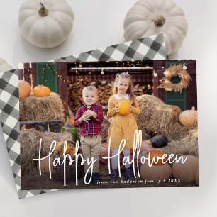 Carte photo Joyeux Halloween avec écriture moderne