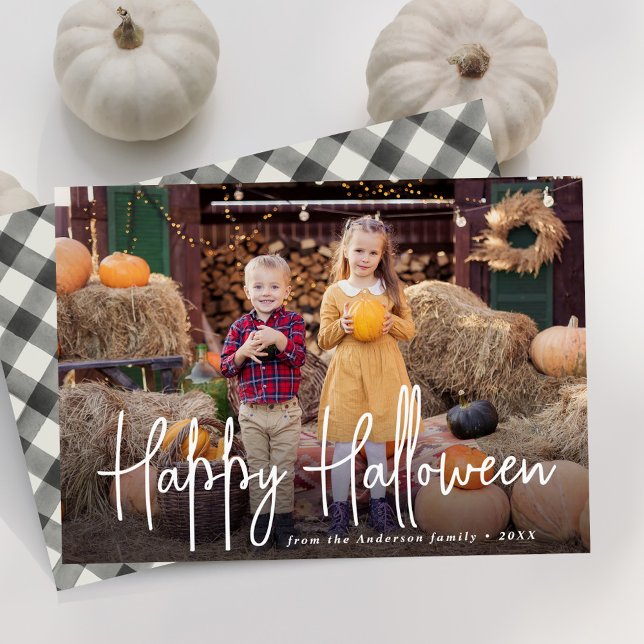 Carte photo Joyeux Halloween avec écriture moderne (Créateur téléchargé)