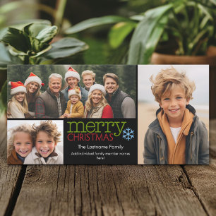 Carte photo : Joyeux Noël avec 3 photo collage
