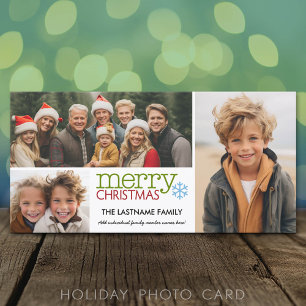 Carte Photo : Joyeux Noël avec 3 photos en collage
