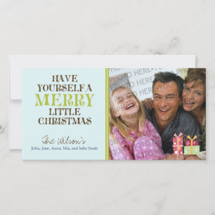 Carte photo Joyeux Noël (bleu)