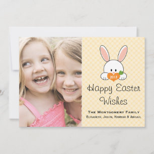 Carte photo lapin de Pâques Jaune