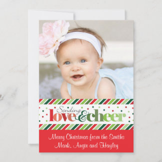 Carte photo Love and Cheer Christmas