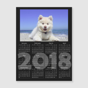 Carte photo magnétique de calendrier du noir 2018
