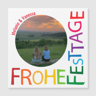 Carte photo magnétique de joyeuses fêtes
