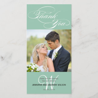 CARTE PHOTO MARIAGE de MERCI de SCRIPT INITIAL VER
