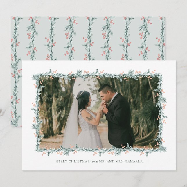 Carte photo Mariage de Noël (Devant / Derrière)
